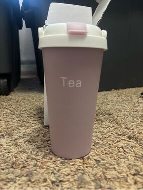 Brand New Comi Stainless Steel Insulated "Tea" Tumbler Mug with Straw — 500ml